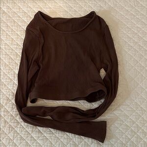 Daily Drills Chocolate Ribbed Crop Top